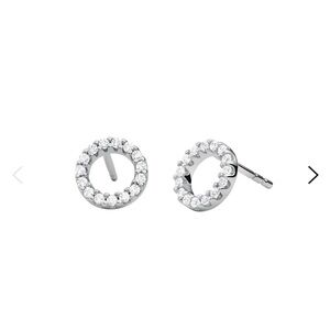 MICHAEL KORS Open Silver Circle Stud Earrings